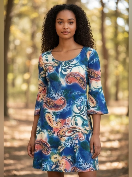 Dresses & Skirts - Colorful Bell Sleeve Dress